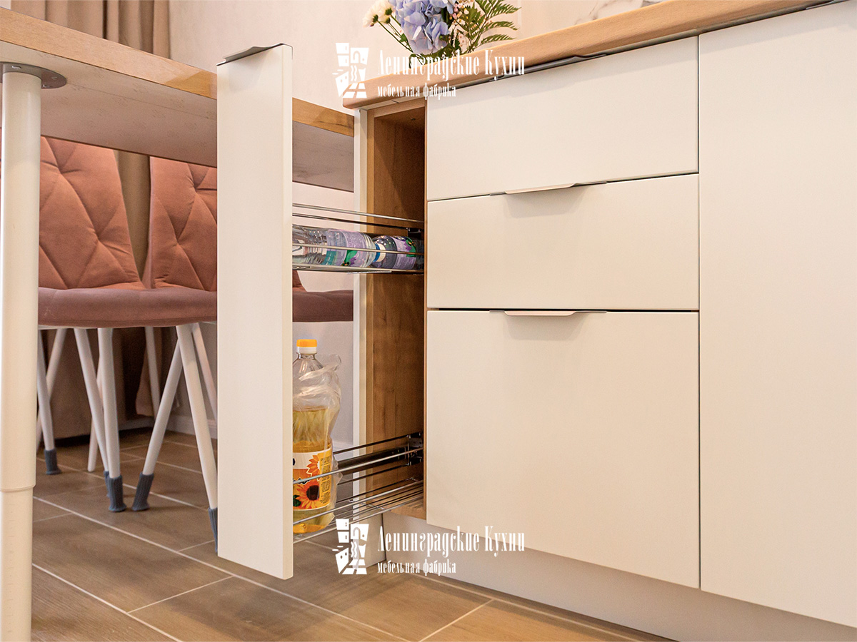 Кухня Майя белая и серая из МДФ, фото