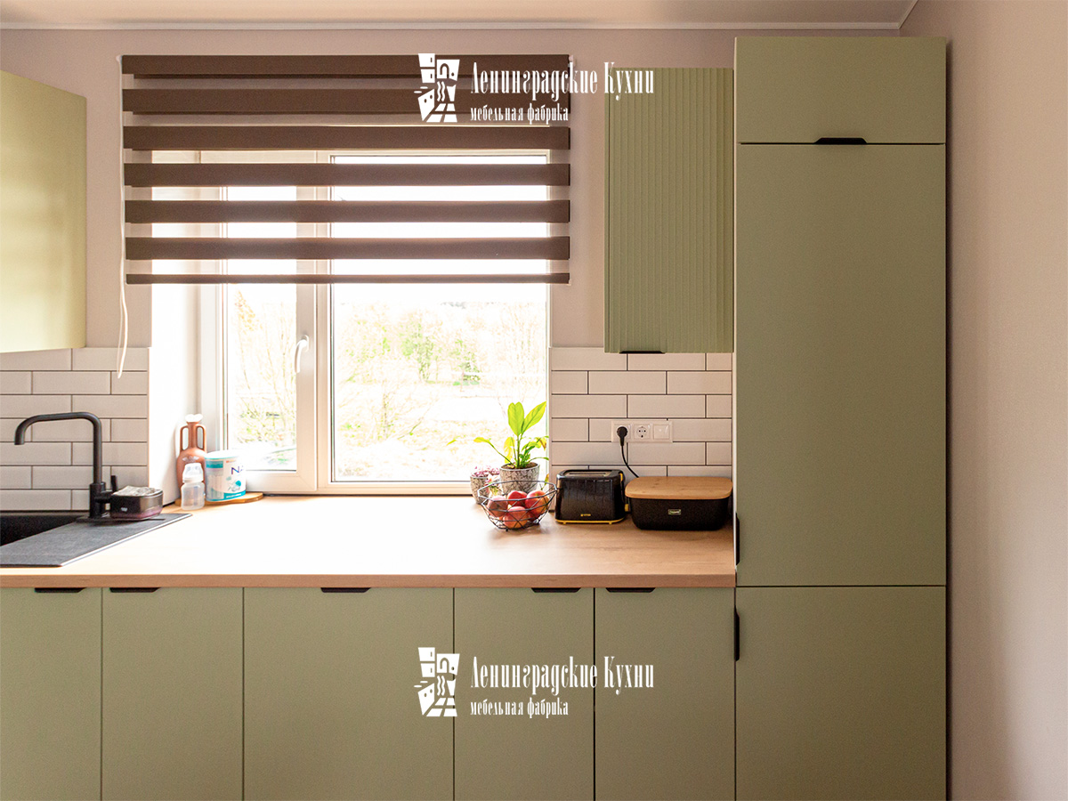 Кухня Токсово зеленая из МДФ, фото